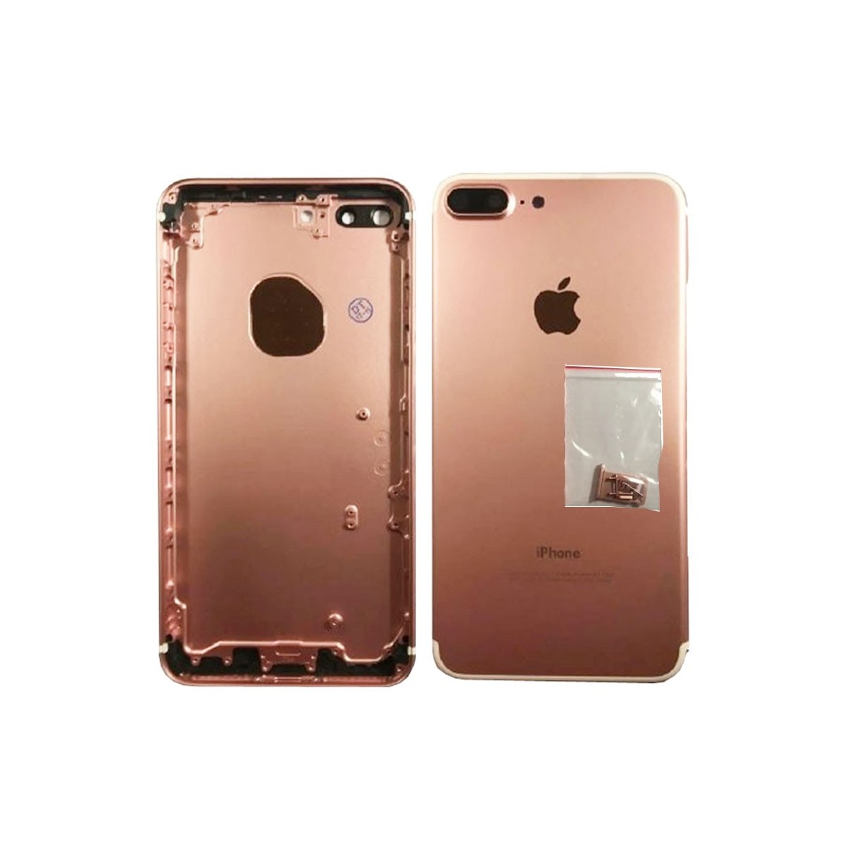 chasis iPhone 7 Plus (tapa con logo + marco) oro rosa