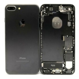 chasis iPhone 7 Plus completo con componentes (tapa trasera con logo + marco) negro mate