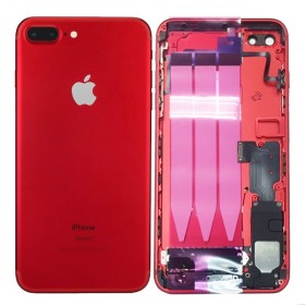 chasis iPhone 7 Plus completo con componentes (tapa trasera con logo + marco) rojo