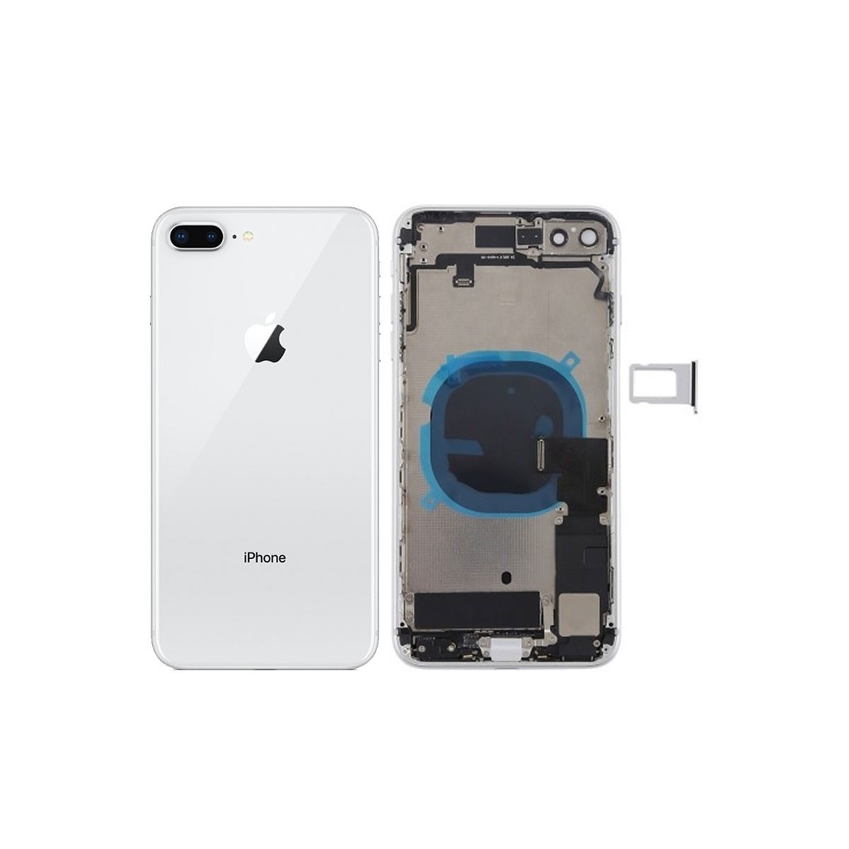 Chasis carcaça com tapa traseira e componentes iPhone 8 Plus Branco