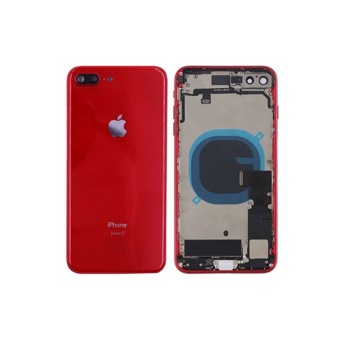 Chasis/ carcasa con tapa trasera y componentes iPhone 8 Plus Roja