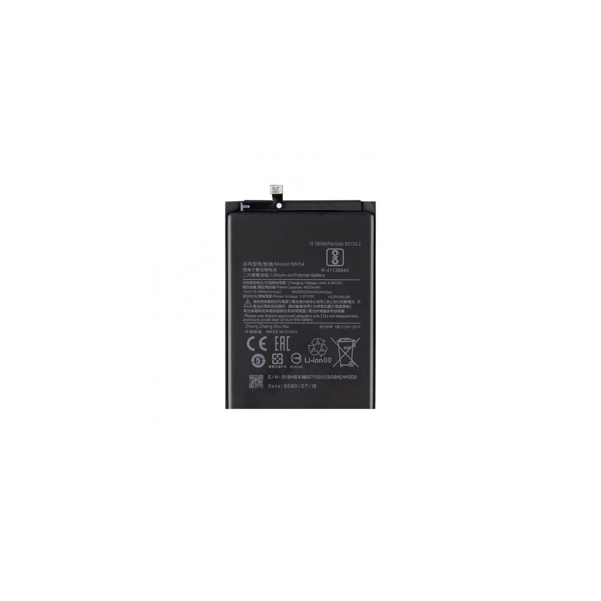 Bateria BN54 Xiaomi Redmi Note 9