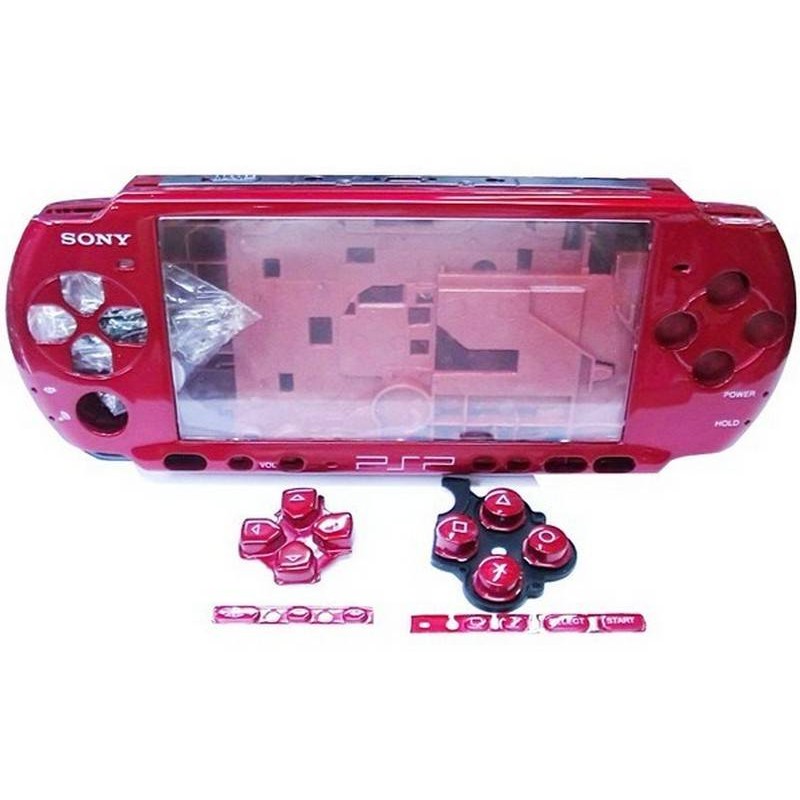 PSP 3000 CARCASA COMPLETA ROJA