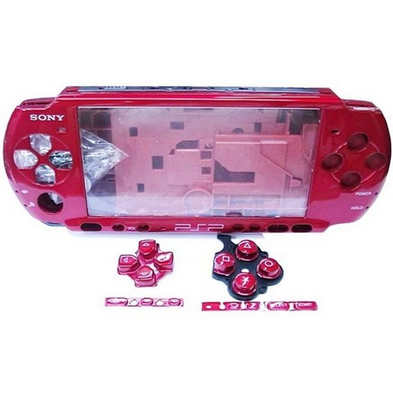 PSP 3000 CARCASA COMPLETA ROJA