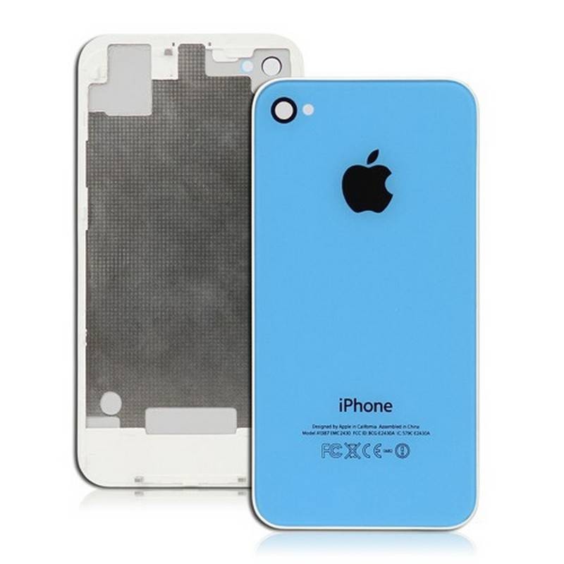 CARCASA TRASERA, TAPA DE BATERÍA AZUL PARA IPHONE 4S