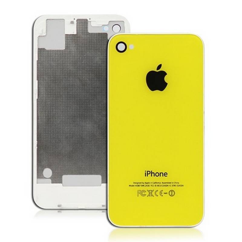 CARCASA TRASERA, TAPA DE BATERÍA AMARILLO PARA IPHONE 4S