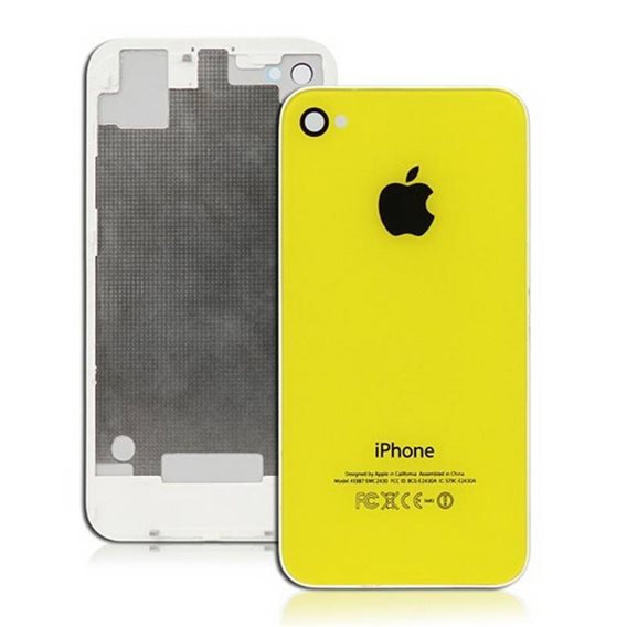 CARCASA TRASERA, TAPA DE BATERÍA AMARILLO PARA IPHONE 4S