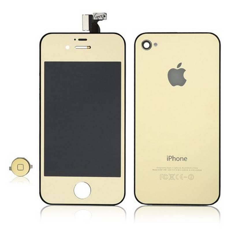 KIT RECAMBIO ECRÃ (Display) COMPLETA + TAPA TRASERA + BOTON HOME para iPhone 4S em COLOR ORO