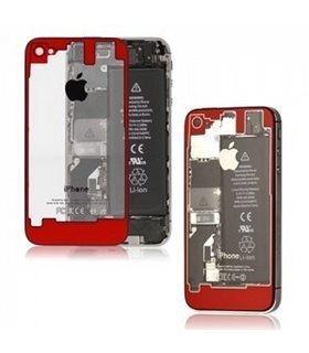 TAPA IPHONE 4 TRASPARENTE Y ROJO