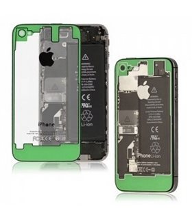 TAPA IPHONE 4 TRASPARENTE Y VERDE