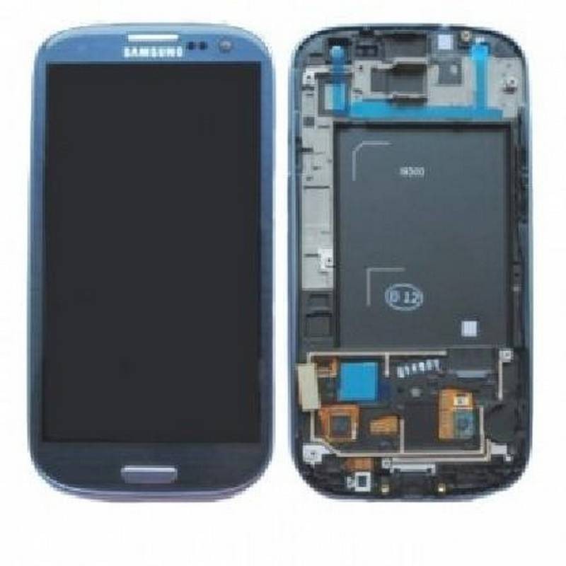 Ecrã completa + carcaça frontal Samsung Galaxy S3 i9300. AZUL ORIGINAL