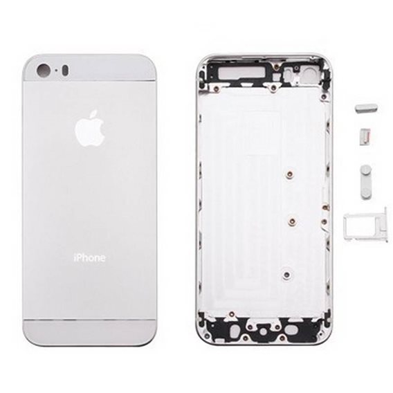 carcasa tapa trasera iphone 5s color plata