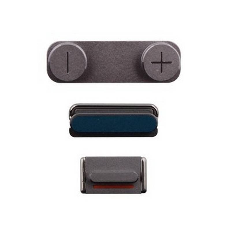 set de 3 botones para iphone 5s en color gris oscuro