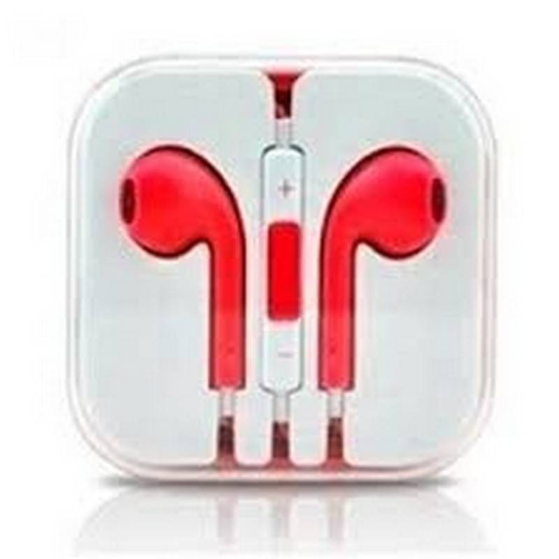 Auriculares Cascos con Micrófono y Control Volumen iPhone rojo