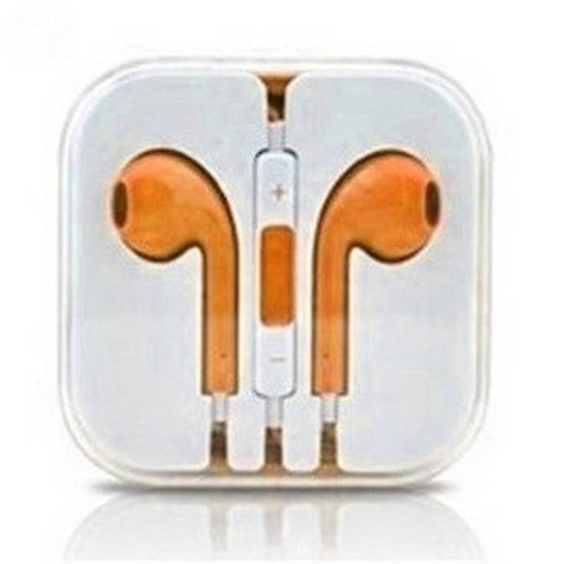 Auriculares Cascos con Micrófono y Control Volumen iPhone naranja