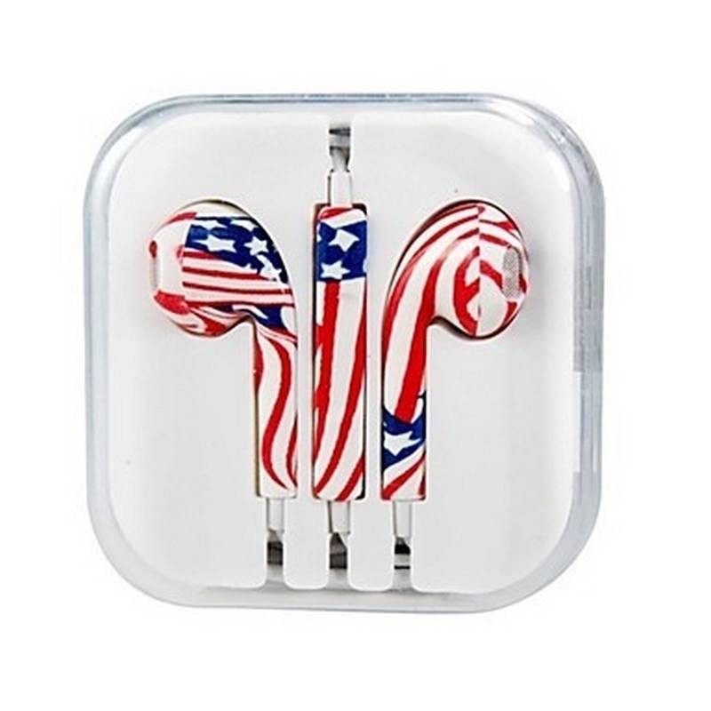 Auriculares Cascos con Micrófono y Control Volumen iPhone ESTAMPADO EE.UU