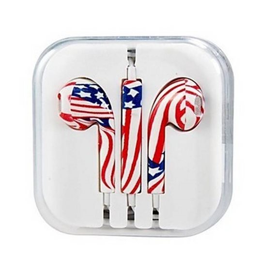 Auriculares Cascos con Micrófono y Control Volumen iPhone ESTAMPADO EE.UU
