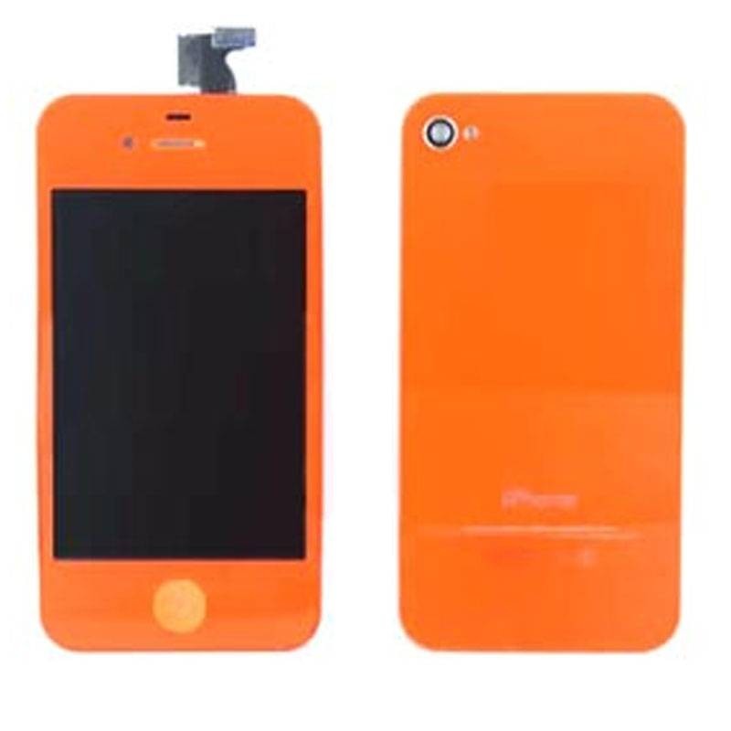 KIT RECAMBIO ECRÃ (Display) COMPLETA + TAPA TRASERA + BOTON HOME para iPhone 4S em COLOR LARANJA