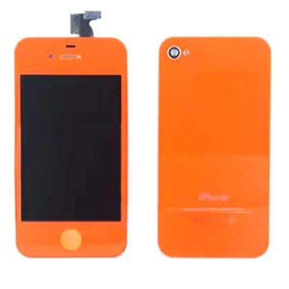 KIT RECAMBIO ECRÃ (Display) COMPLETA + TAPA TRASERA + BOTON HOME para iPhone 4S em COLOR LARANJA