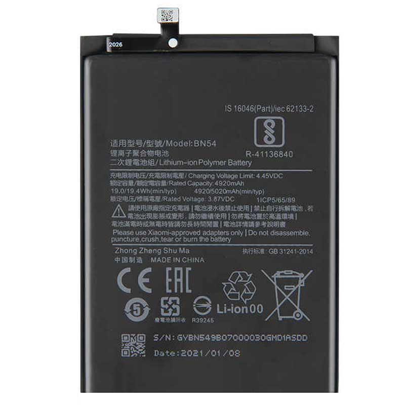 Bateria BN54 Xiaomi Redmi Note 9