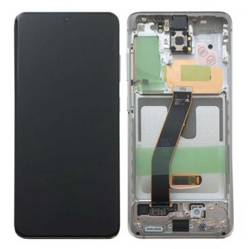 Pantalla completa original con marco Samsung Galaxy S20 4G/ 5G G980 G981 Blanco