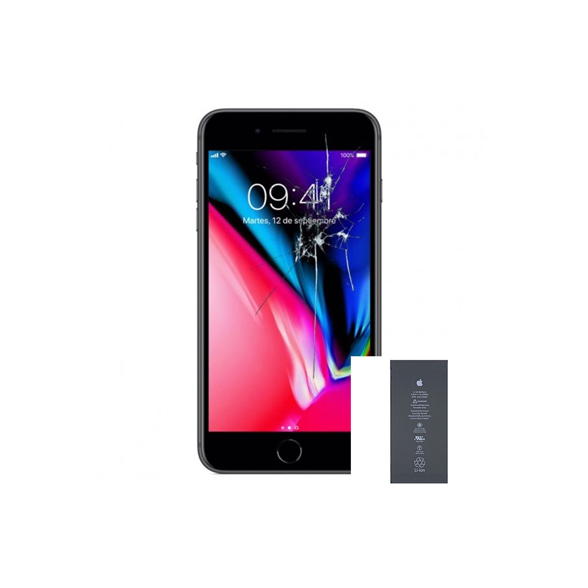 Reparacion/ cambio Pantalla completa + bateria para iPhone 8 Plus (A1864, A1897)