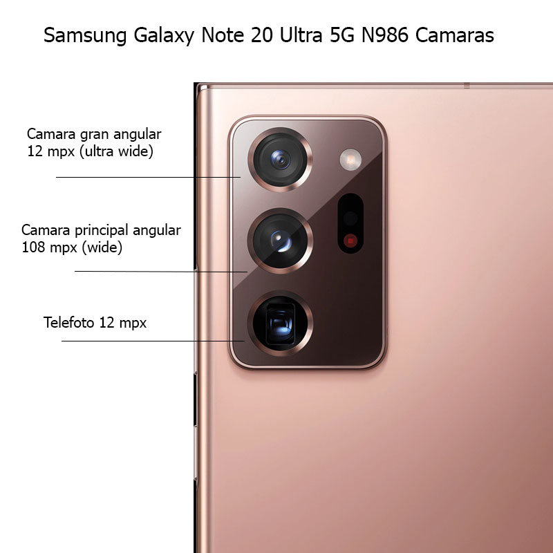 Camara trasera original telefoto 12mpx Samsung Galaxy Note 20 Ultra 5G N986