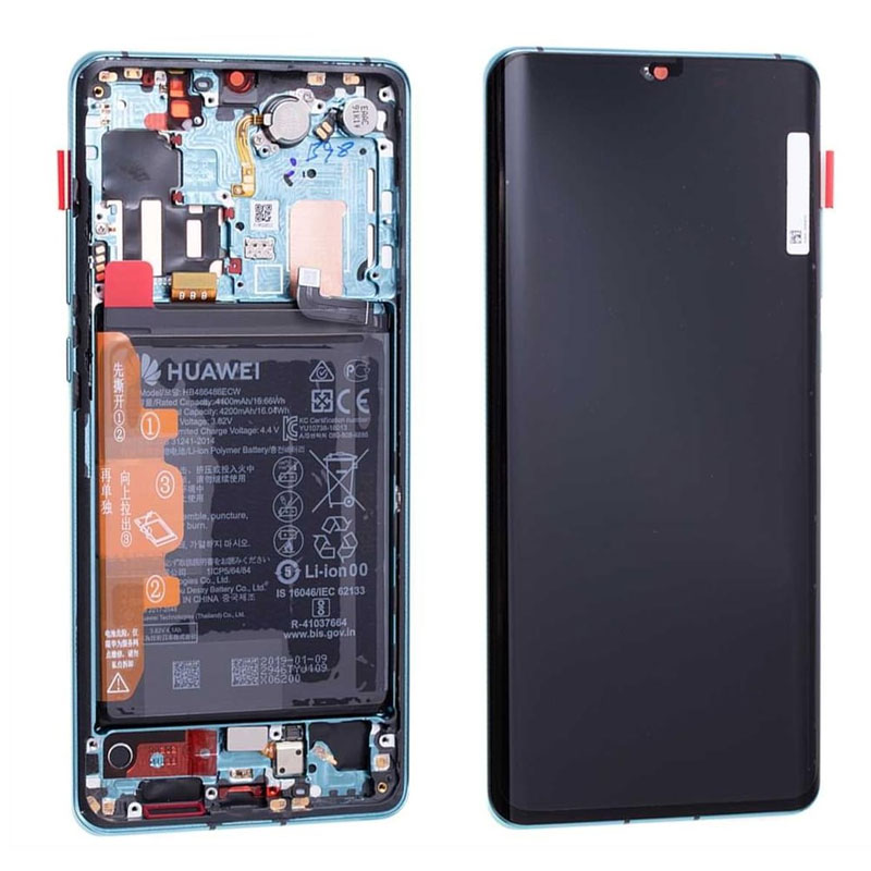 Pantalla original Huawei P30 Pro Azul Aurora. Service Pack con bateria