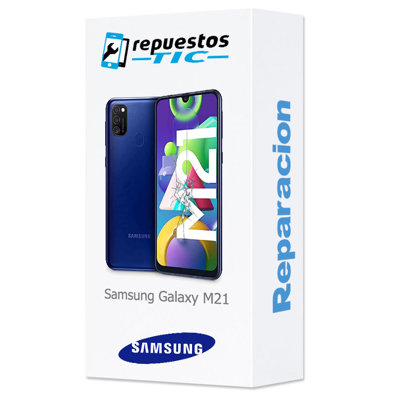 Reparacion/ cambio Pantalla completa original con marco Samsung Galaxy M21 M215F Negro