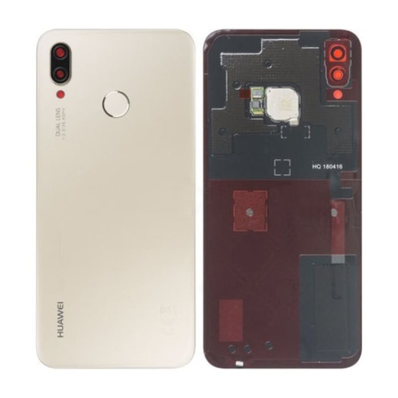 Tapa trasera con lector de huellas + lente original Huawei P20 Lite Oro