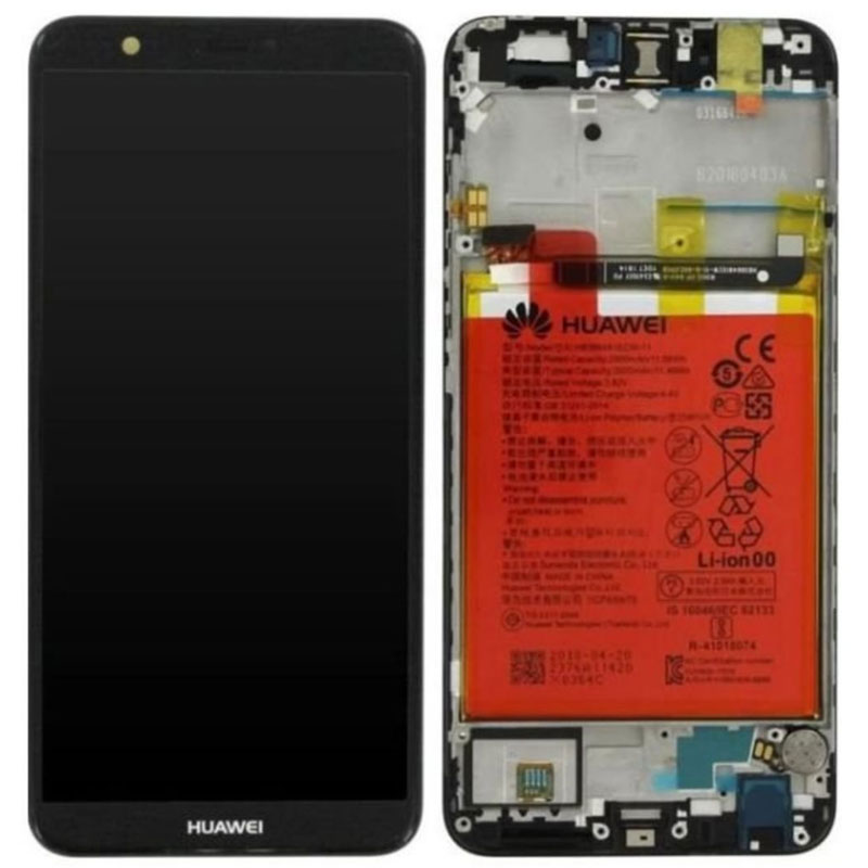 Pantalla completa original con marco + bateria Huawei P Smart (FIG-LX1) Negro