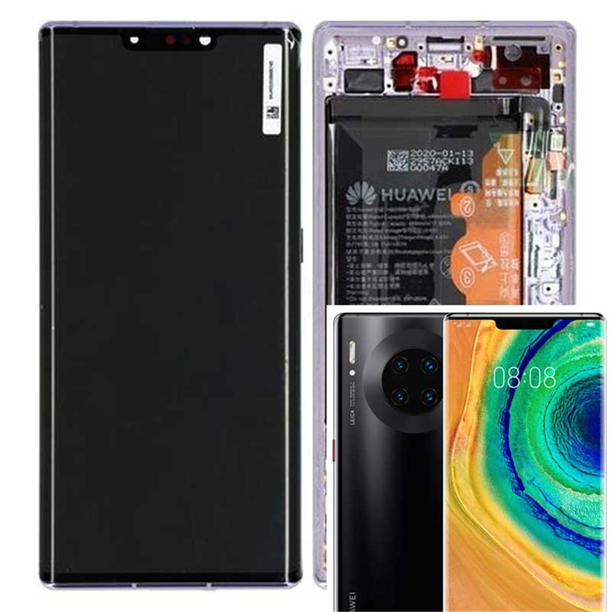 Pantalla completa original con marco Huawei Mate 30 Pro Negro