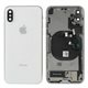 Chasis iPhone X completo com componentes (tapa traseira com logo + marco) branco