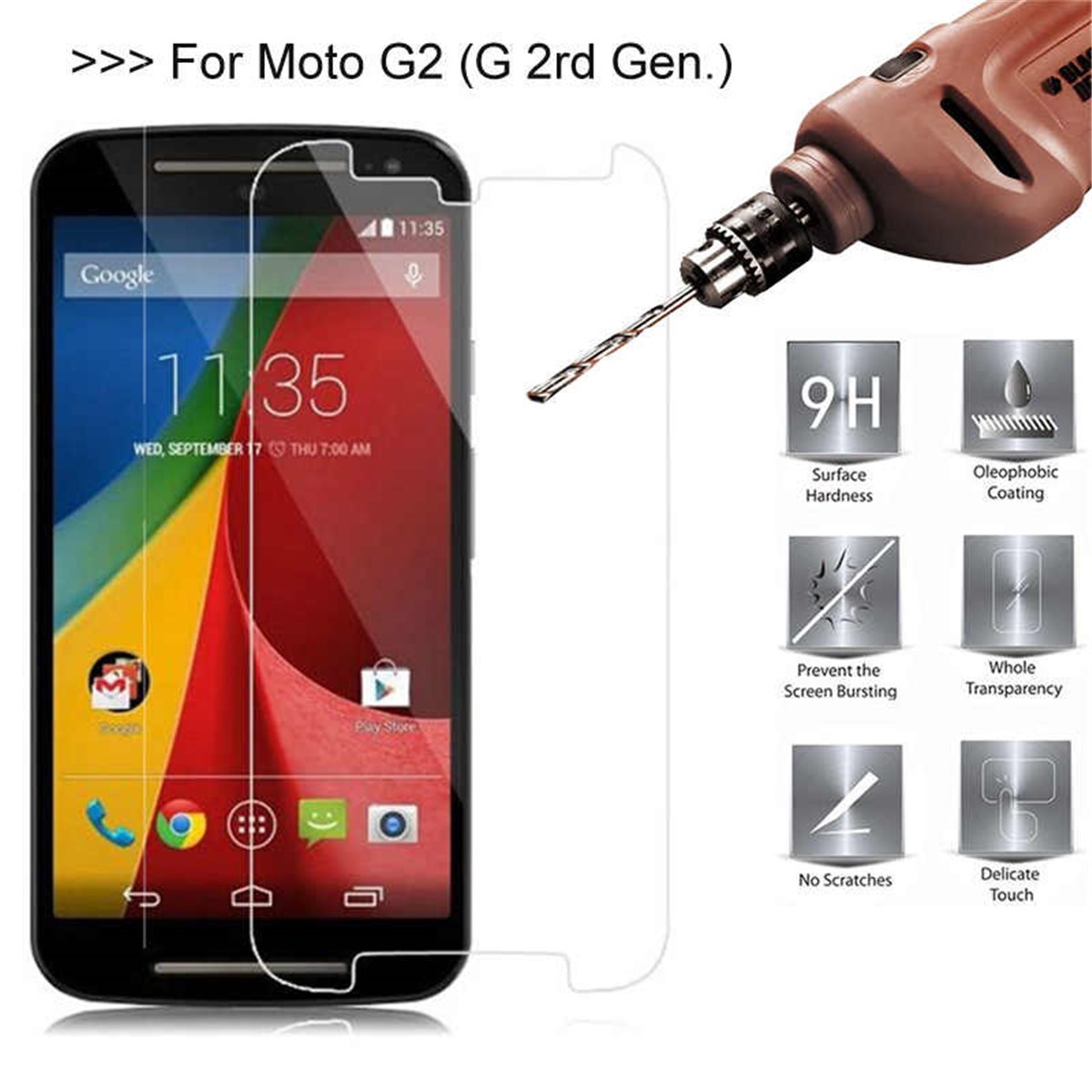 Protector pantalla cristal templado  Motorola Moto G2 XT1063