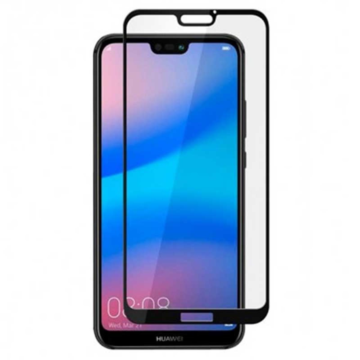 Protector pantalla cristal templado  Huawei P20 Lite Negro