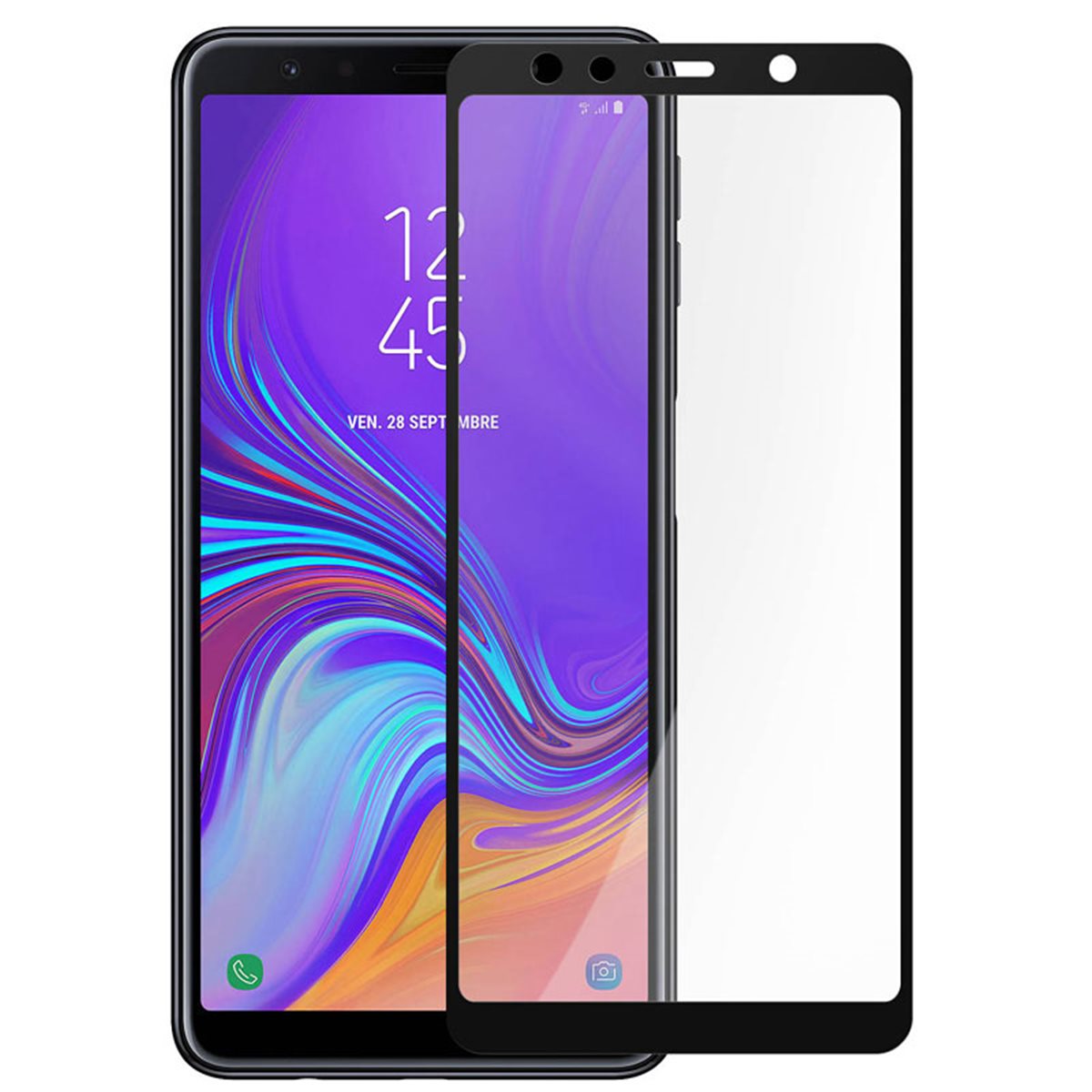 Protector pantalla cristal templado Samsung Galaxy A7 (2018) A750 Negro