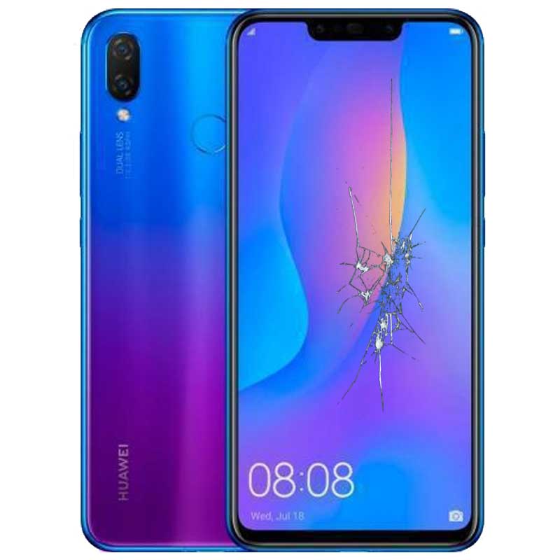 Reparacion/ cambio Pantalla original con marco y bateria Huawei P Smart Plus/ Nova 3i Purpura
