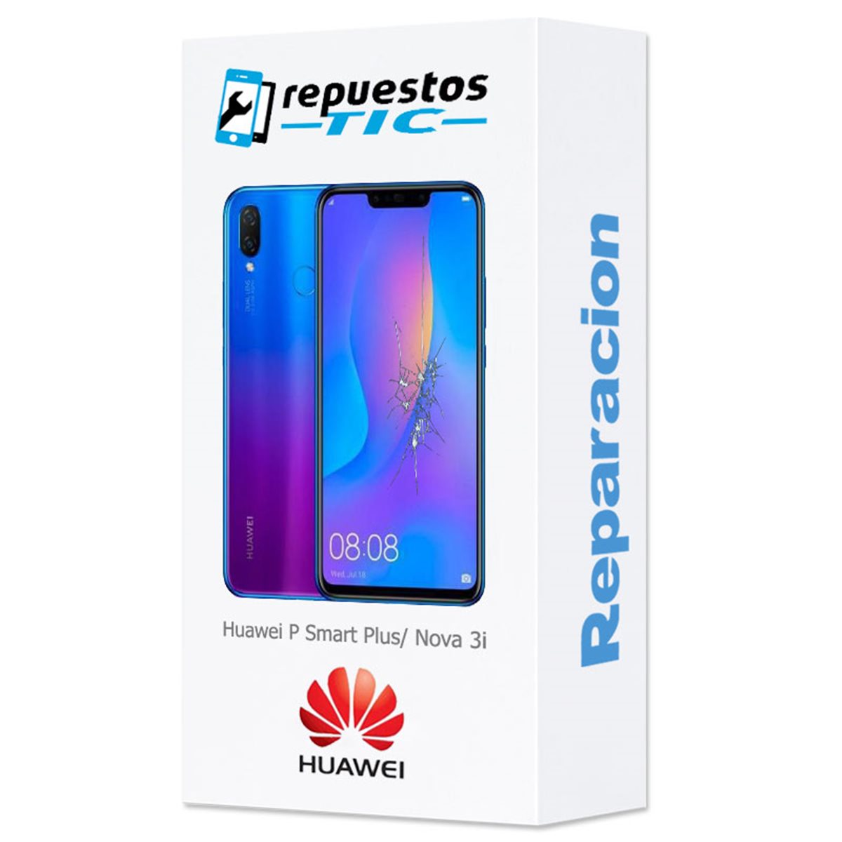 Reparacion/ cambio Pantalla original con marco y bateria Huawei P Smart Plus/ Nova 3i Purpura