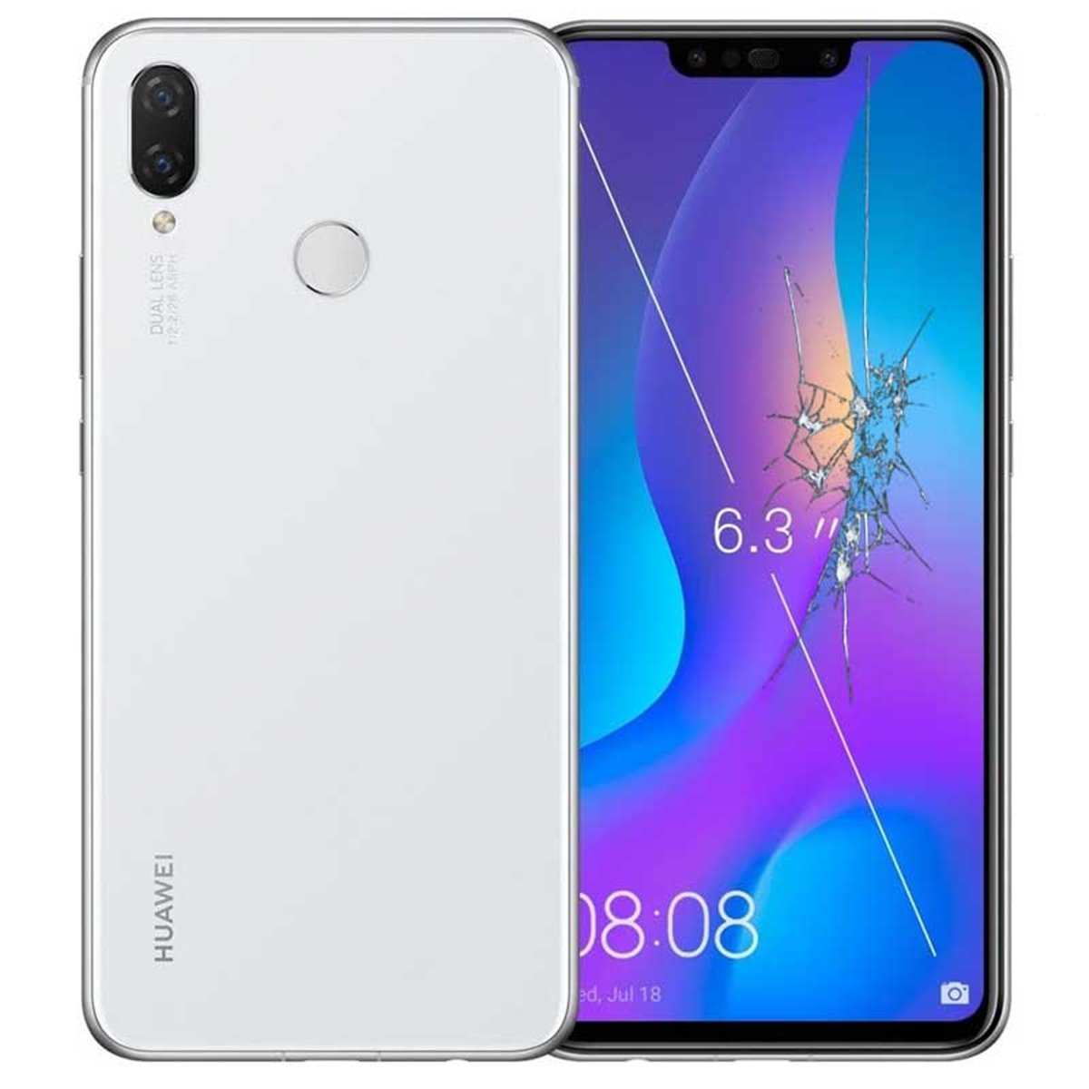 Reparacion/ cambio Pantalla original con marco y bateria Huawei P Smart Plus/ Nova 3i Blanco