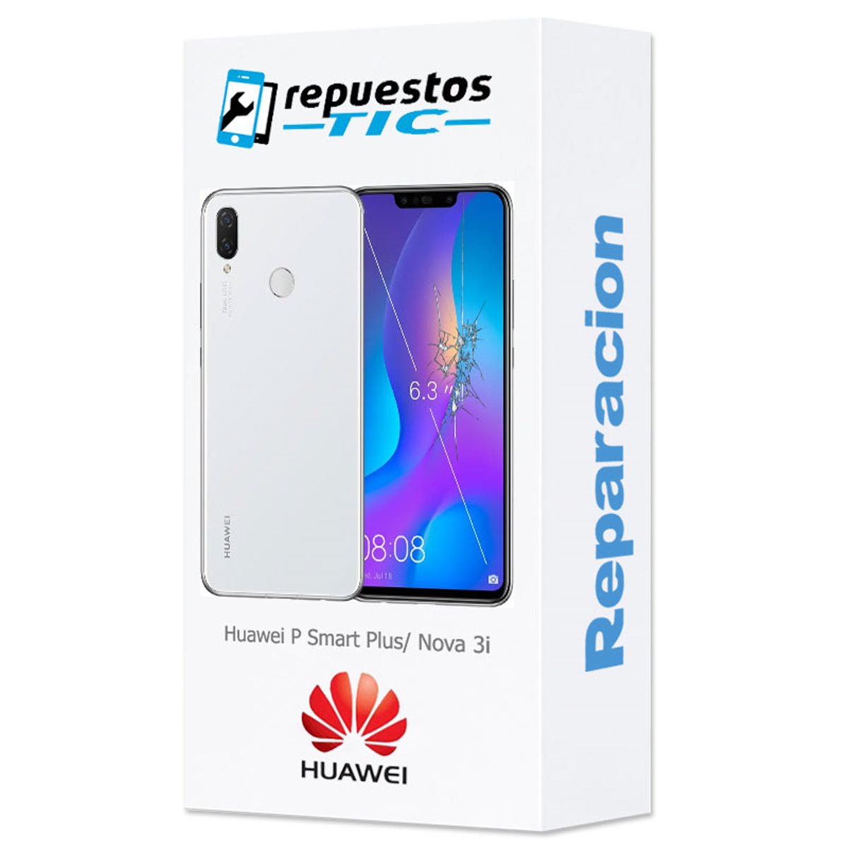Reparacion/ cambio Pantalla original con marco y bateria Huawei P Smart Plus/ Nova 3i Blanco
