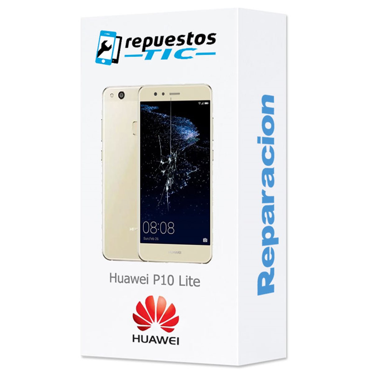 Reparacion/ cambio Pantalla original con marco y bateria Huawei P10 Lite Oro