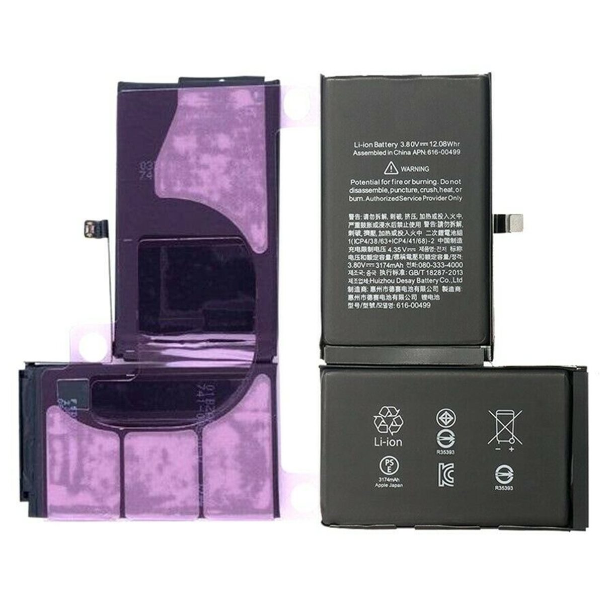 Bateria iPhone Xs Max calidad Premium 3174mAh 3.8V 12.1WH Li-Polymer