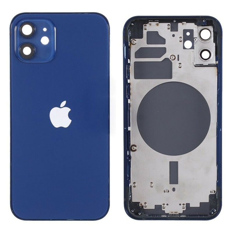 Chasis iPhone 12 Azul carcasa + tapa trasera