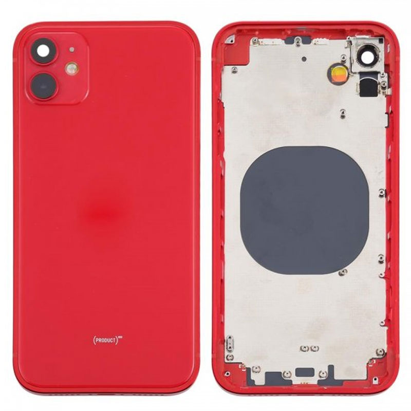 Chasis iPhone 12 Rojo carcasa + tapa bateria