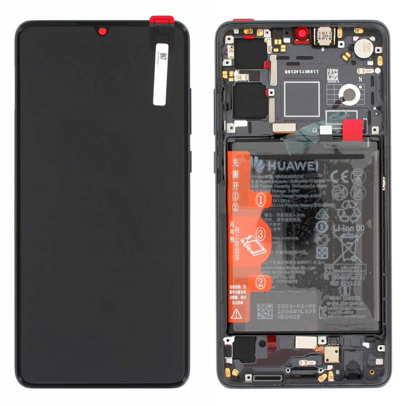 Pantalla original con marco y bateria Huawei P30 New Edition Negro