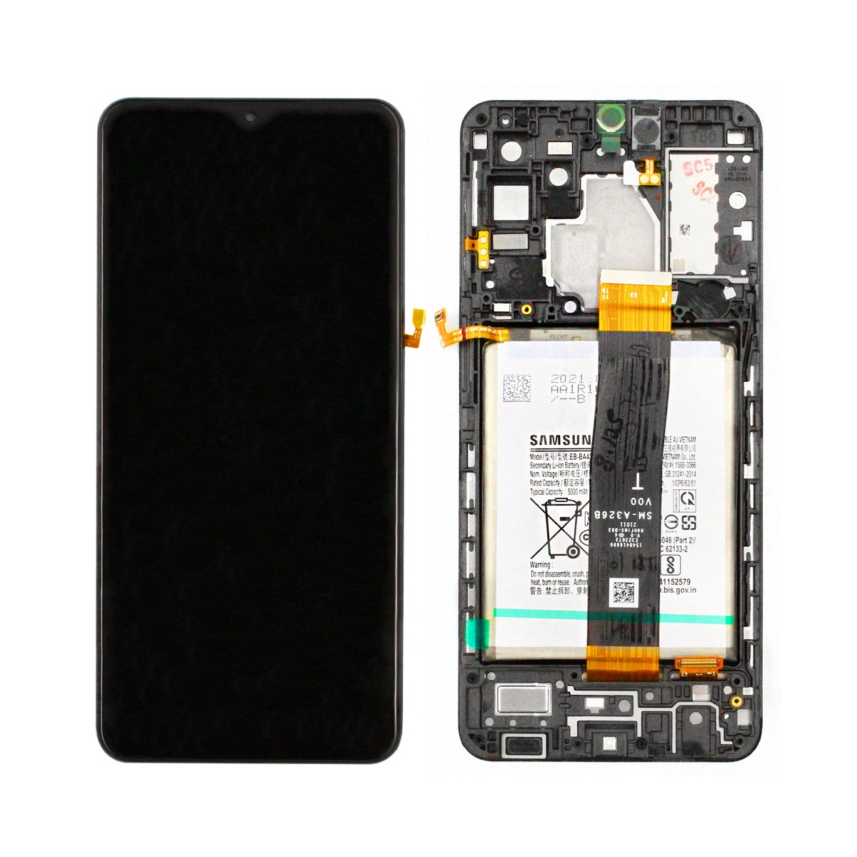 Pantalla original con bateria Samsung Galaxy A32 5G SM-A326B Negro. Service Pack.