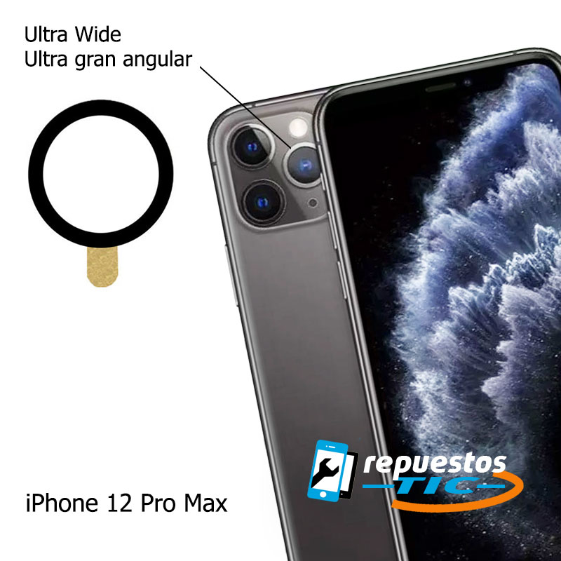 Lente Camara trasera  ultra gran angular iPhone 12 Pro Max/ 12 Pro/ 12 Mini/ 12