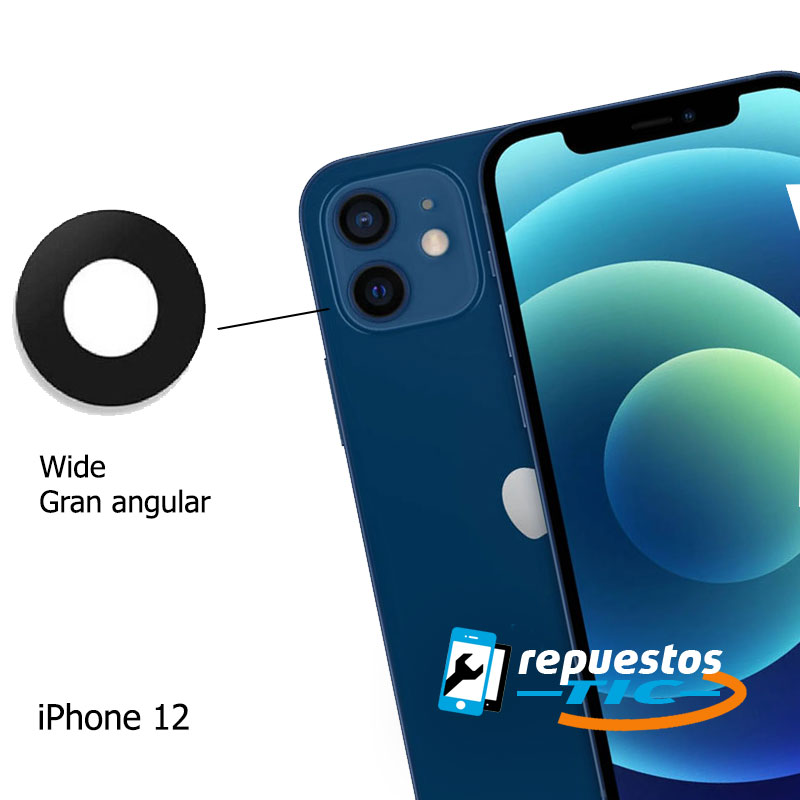 Lente Camara trasera gran angular iPhone 12 Pro Max/ 12 Pro/ 12 Mini/ 12