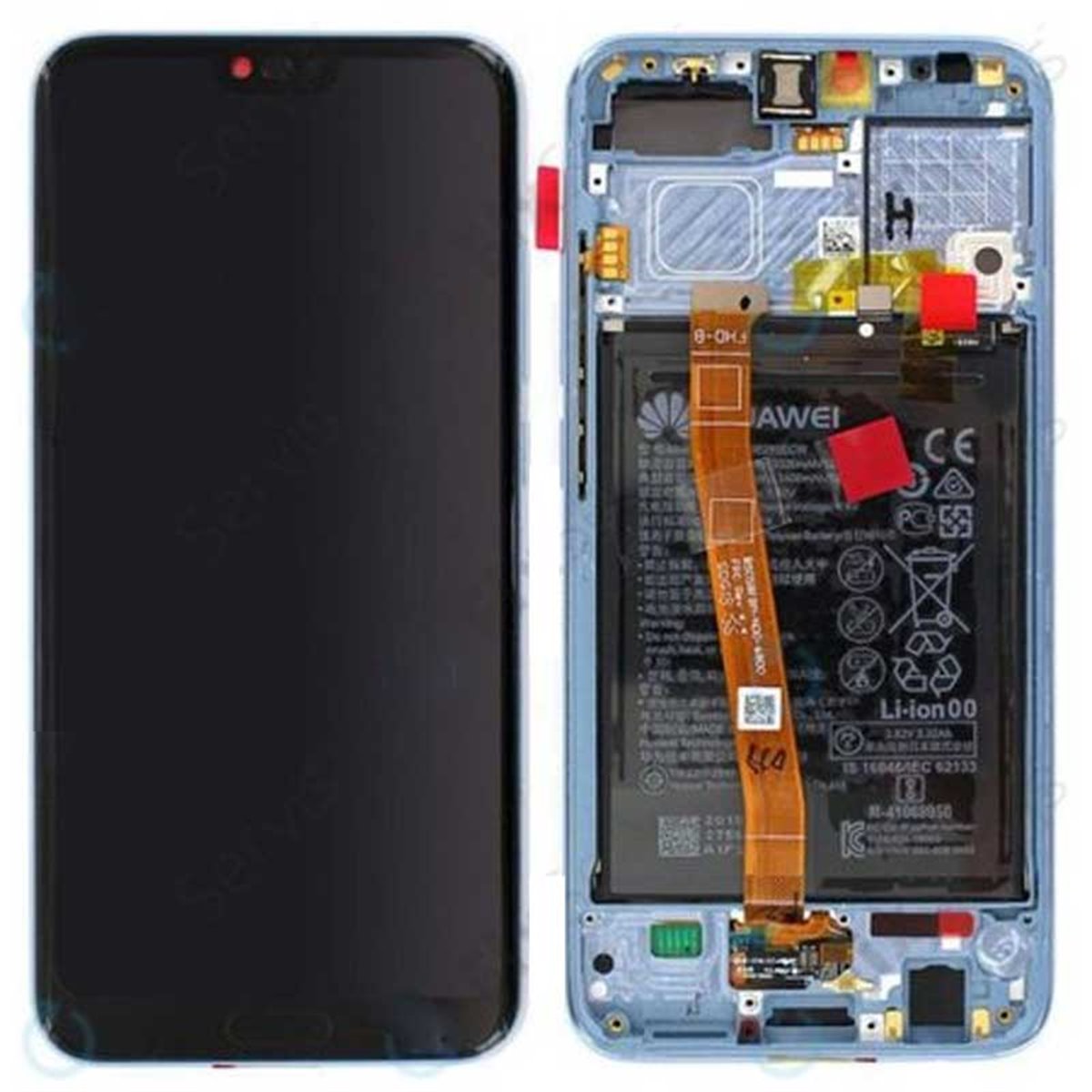 Pantalla original con marco y bateria Huawei Honor 10 Gris (glacier grey)