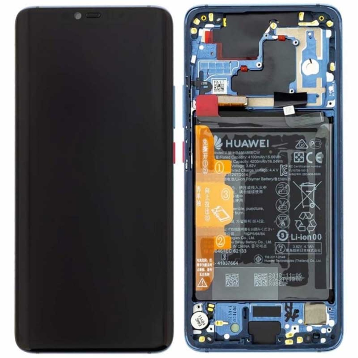 Pantalla original con marco y bateria Huawei Mate 20 Pro Azul Twilight